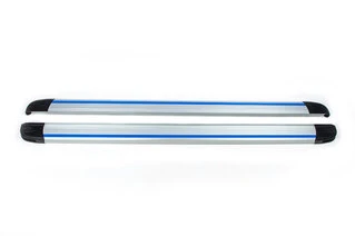 Бокові пороги Maya Blue-Grey (2 шт., Алюміній) для Volkswagen Touareg 2002-2010 рр