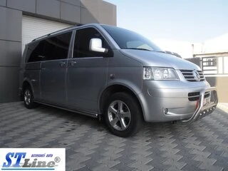Кенгурятник WT003 (нерж) 60мм, з написом для Volkswagen T5 Caravelle 2004-2010 рр