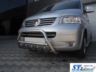 Кенгурятник WT003 (нерж) 60мм, з написом для Volkswagen T5 Caravelle 2004-2010 рр
