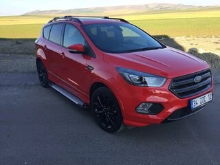Бокові пороги Allmond Grey (2 шт, алюм.) З чорним листям на дверях для Ford Kuga/Escape 2013-2019 рр