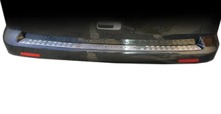 Накладка на задній бампер пряма (Omsa, нерж.) Transporter для Volkswagen T5 2010-2015 рр